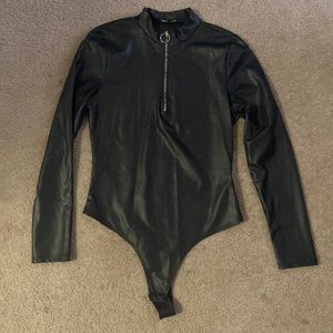 Faux Leather Bodysuit